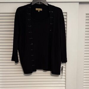Notations Midnight Black Open Cardigan